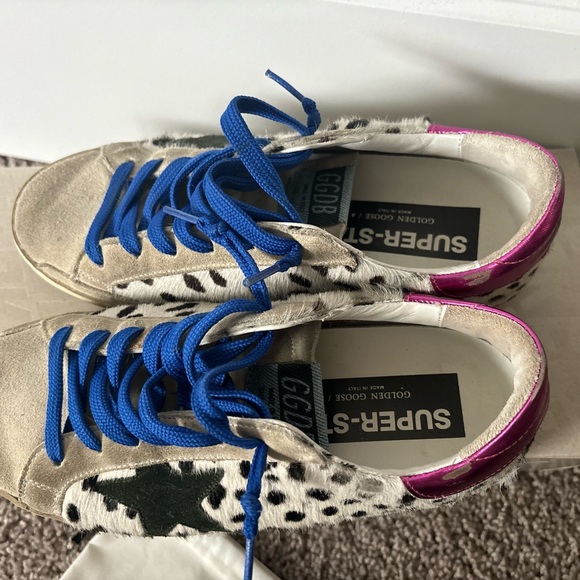 Golden Goose Super Star Women's Sneakers - Blue and Pink - Picture 1 of 5
